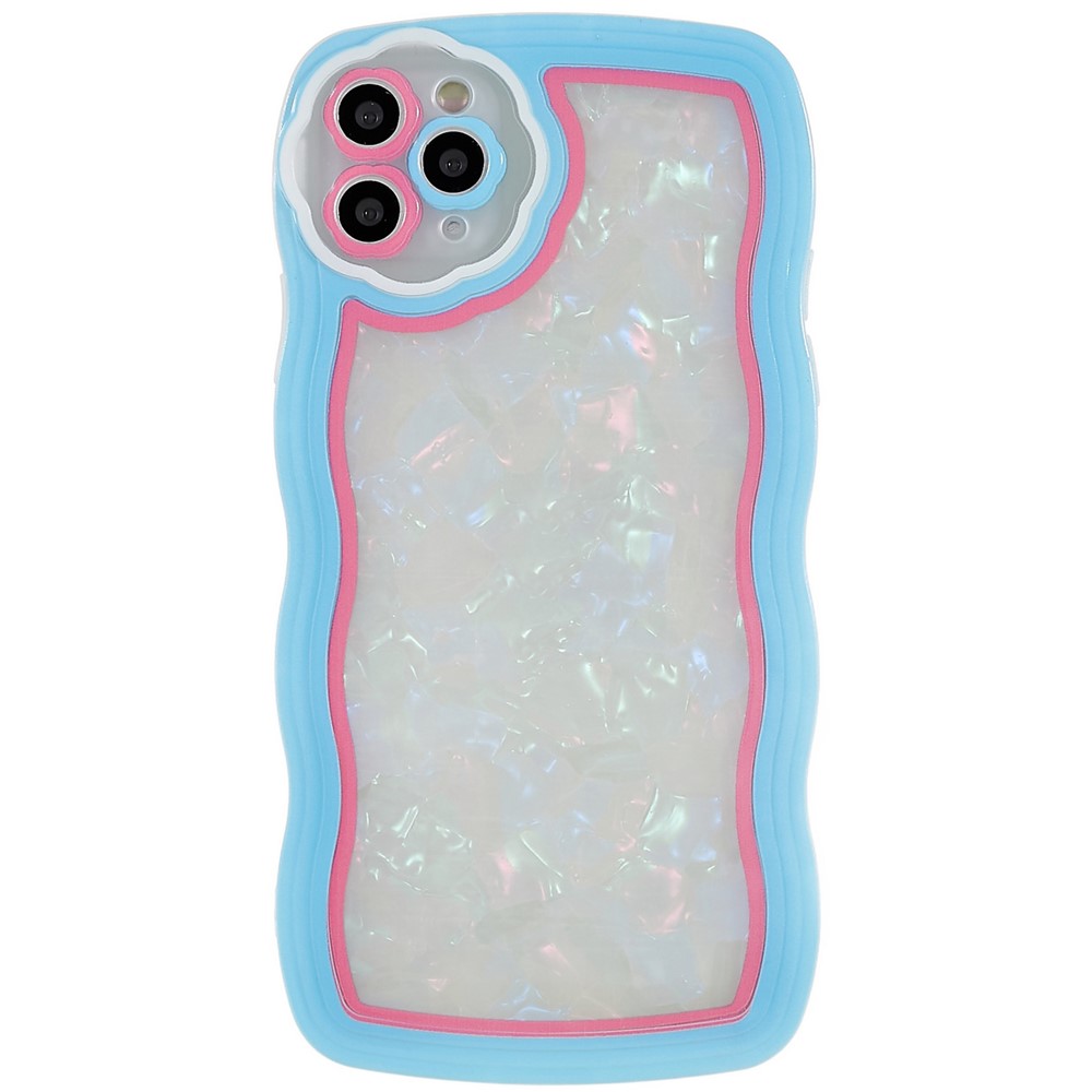 For iPhone 11 Pro Max 6.5 inch Anti-scratch TPU Phone Case Shell Pattern Wave Edge Protective Back Cover - Blue-1