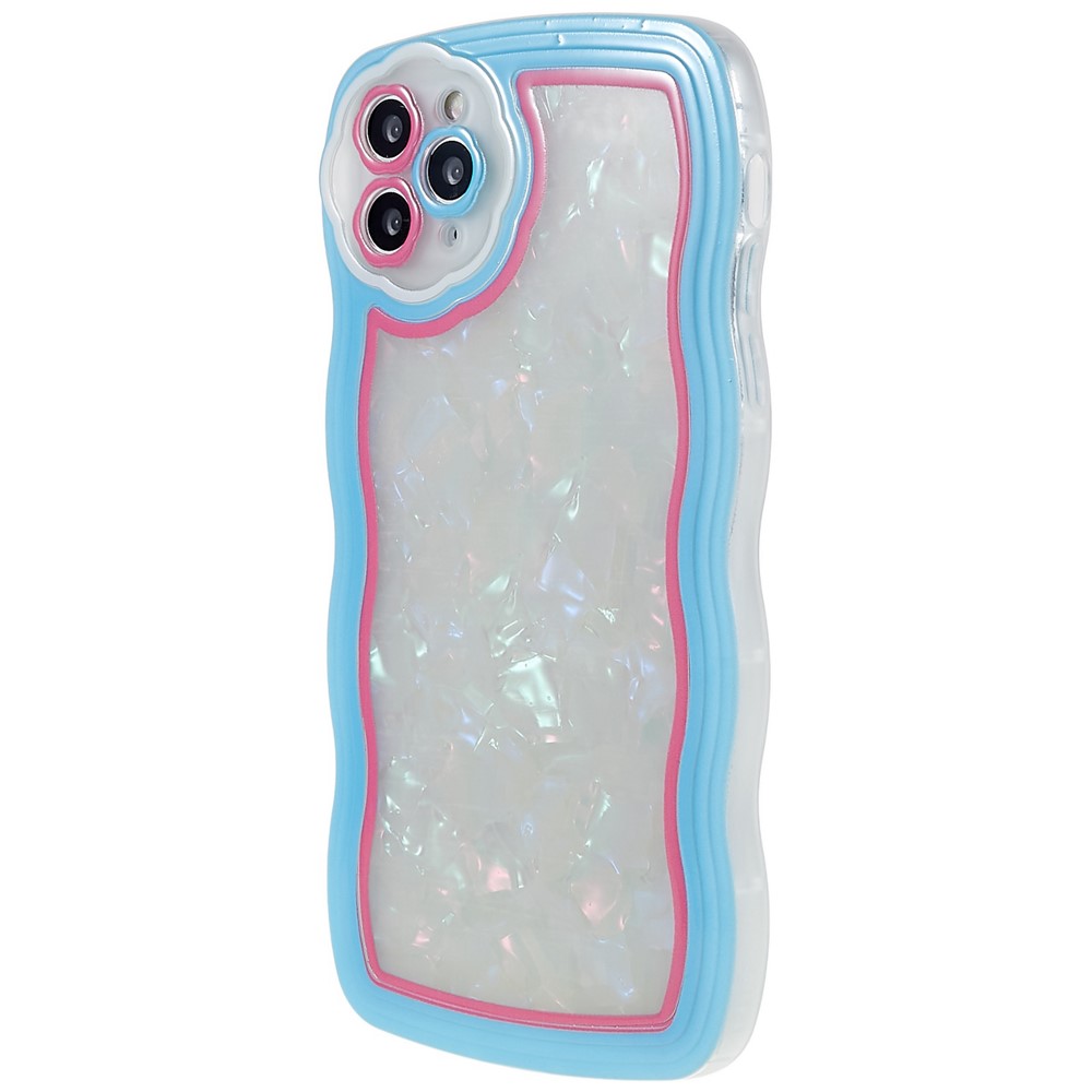 For iPhone 11 Pro Max 6.5 inch Anti-scratch TPU Phone Case Shell Pattern Wave Edge Protective Back Cover - Blue-2