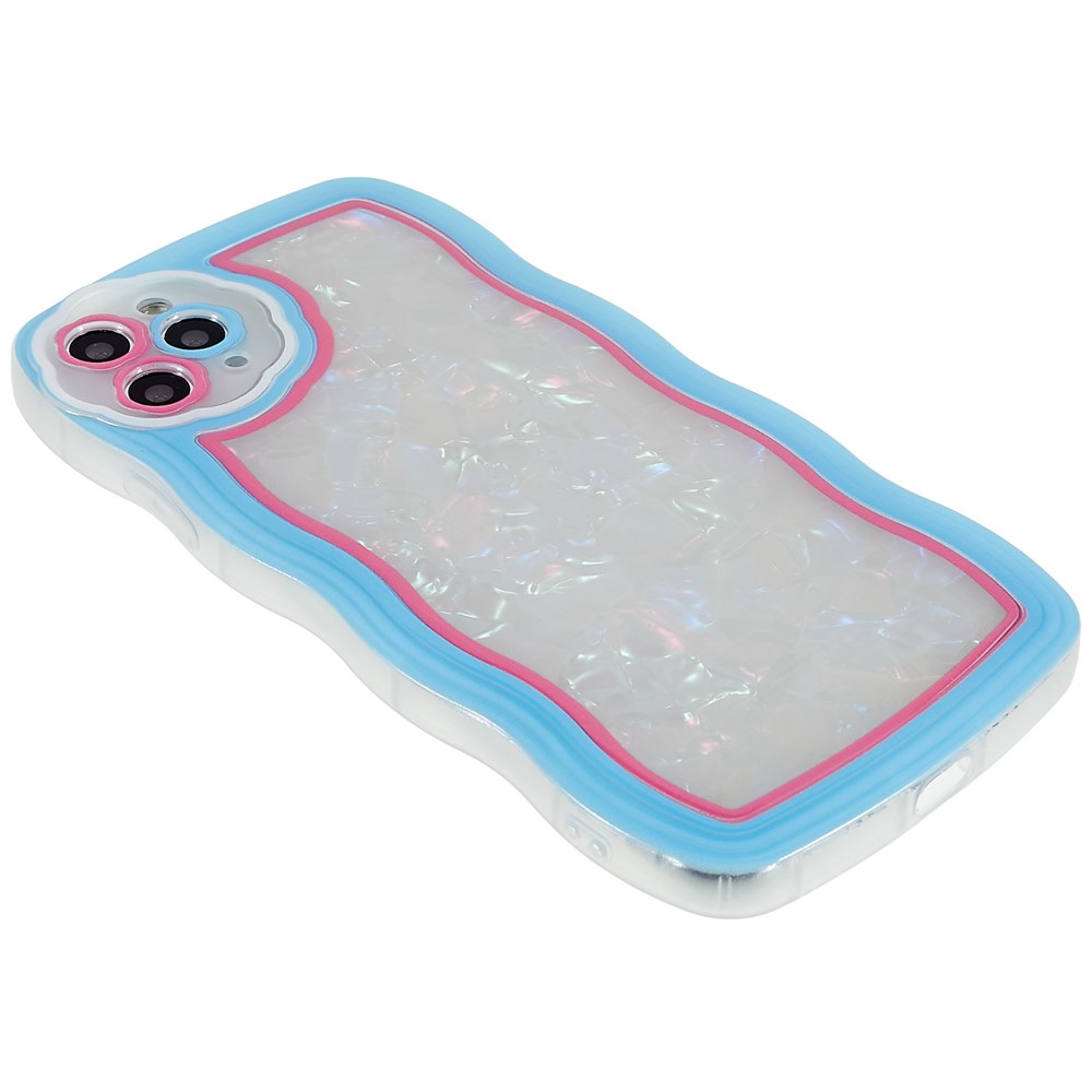 For iPhone 11 Pro Max 6.5 inch Anti-scratch TPU Phone Case Shell Pattern Wave Edge Protective Back Cover - Blue-4