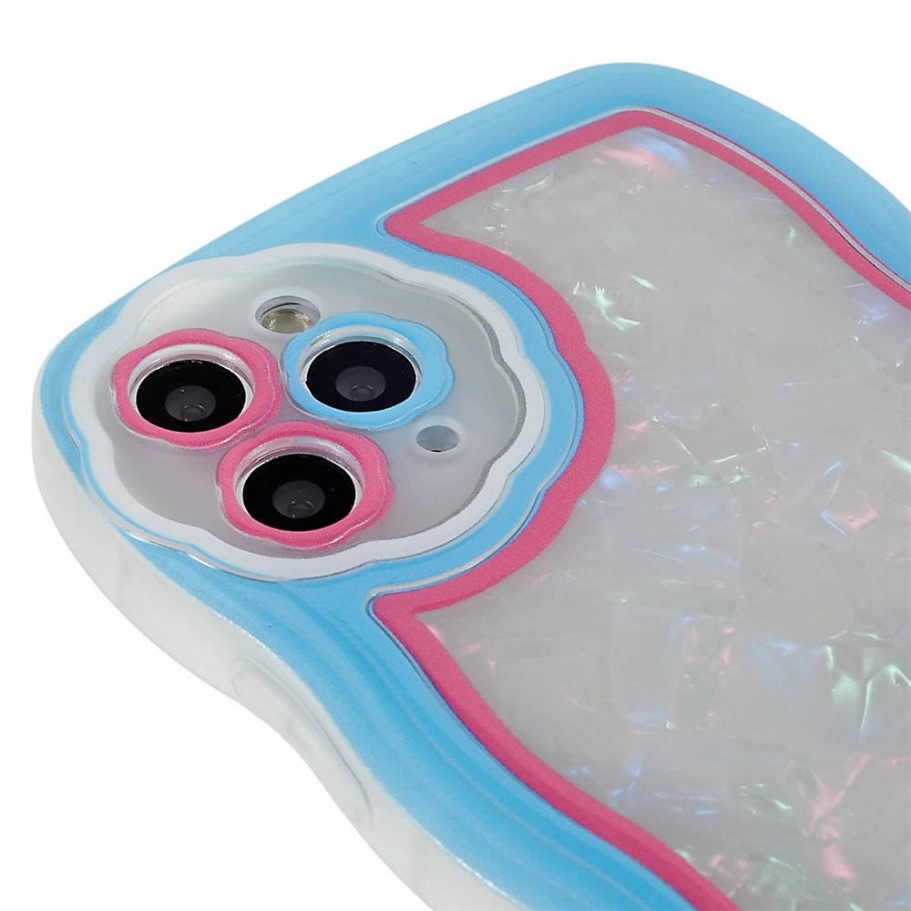 For iPhone 11 Pro Max 6.5 inch Anti-scratch TPU Phone Case Shell Pattern Wave Edge Protective Back Cover - Blue-6