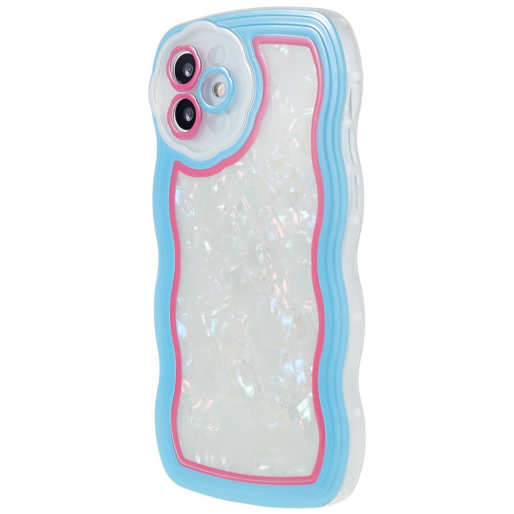 For iPhone 12 Pro 6.1 inch Shell Pattern Wave Edge Case Shockproof TPU Phone Back Cover - Blue-2
