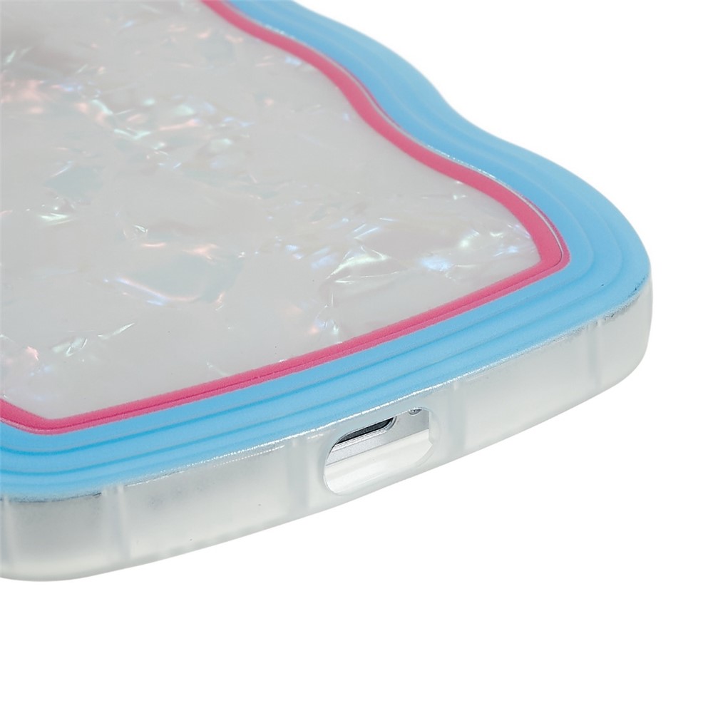 For iPhone 12 Pro 6.1 inch Shell Pattern Wave Edge Case Shockproof TPU Phone Back Cover - Blue-5