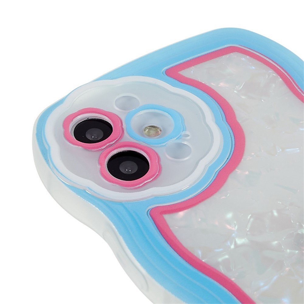 For iPhone 12 Pro 6.1 inch Shell Pattern Wave Edge Case Shockproof TPU Phone Back Cover - Blue-6