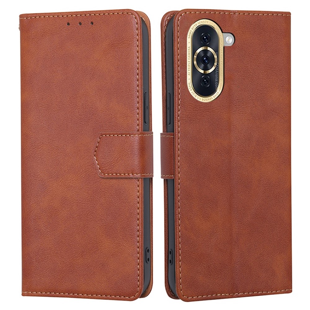 For Huawei nova 10 4G Phone Case RFID Blocking Function Water-repellent PU Leather Anti-scratch Flip Wallet Cover - Brown-1