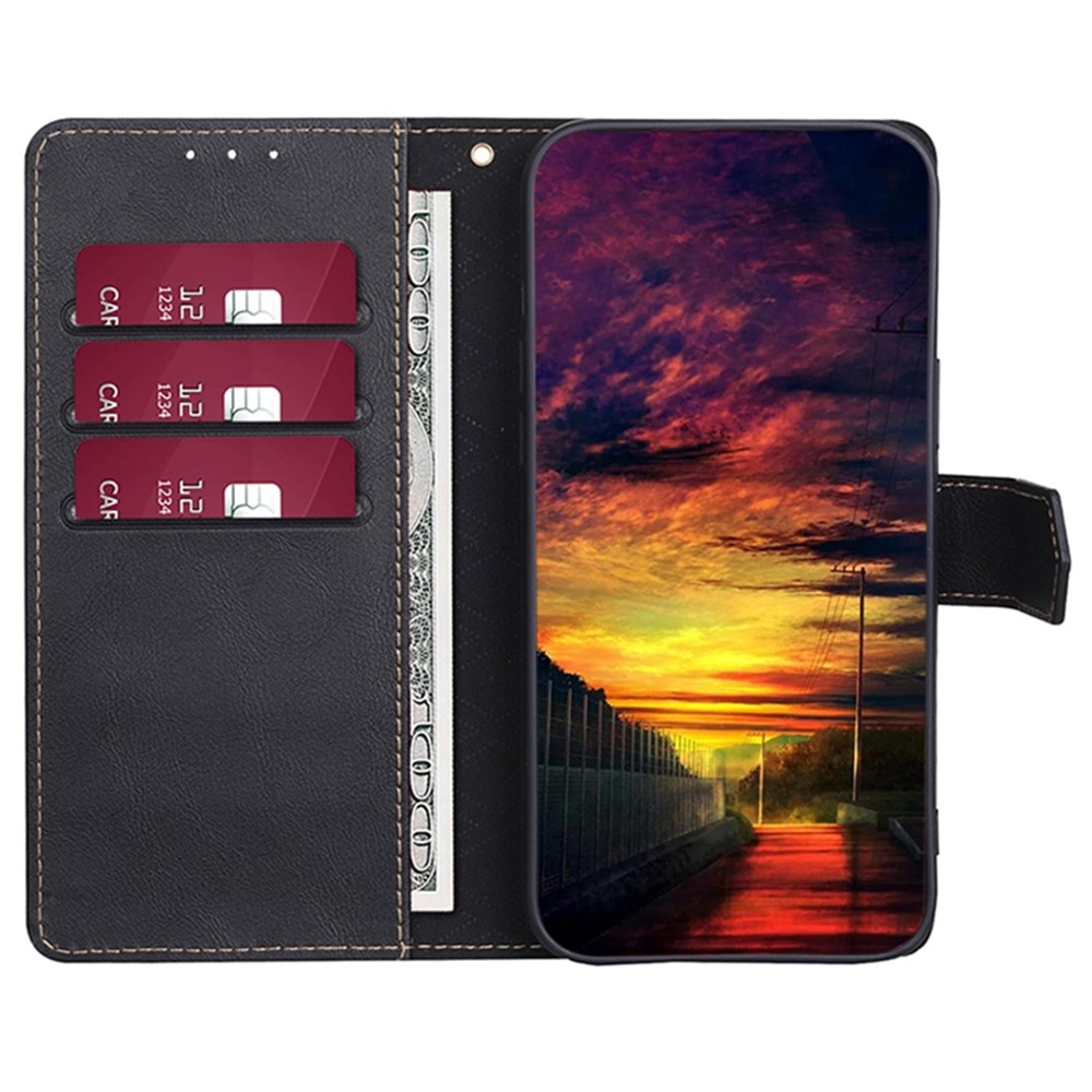 For Nokia C100 4G Drop-proof Phone Case Stand RFID Blocking Function Water-repellent PU Leather Flip Wallet Cover - Black-2