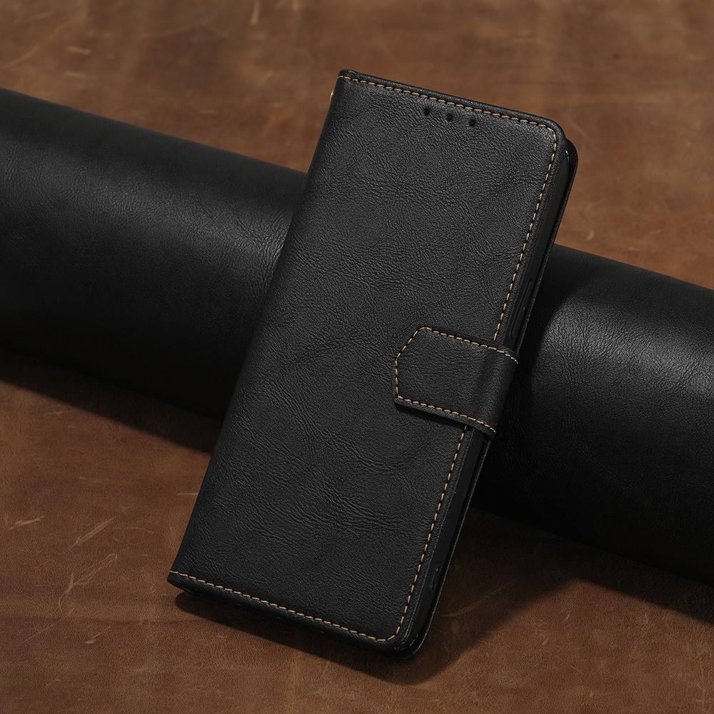 For Nokia C100 4G Drop-proof Phone Case Stand RFID Blocking Function Water-repellent PU Leather Flip Wallet Cover - Black-5