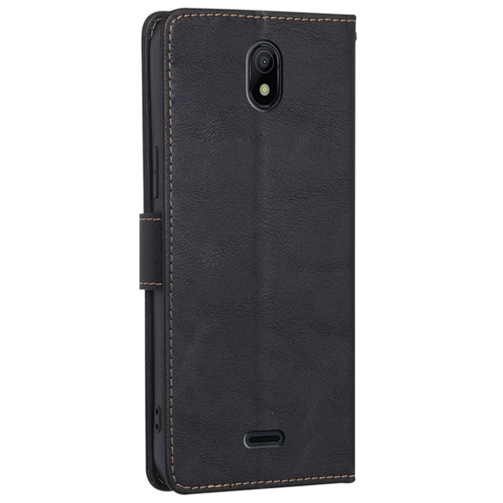 For Nokia C100 4G Drop-proof Phone Case Stand RFID Blocking Function Water-repellent PU Leather Flip Wallet Cover - Black-8