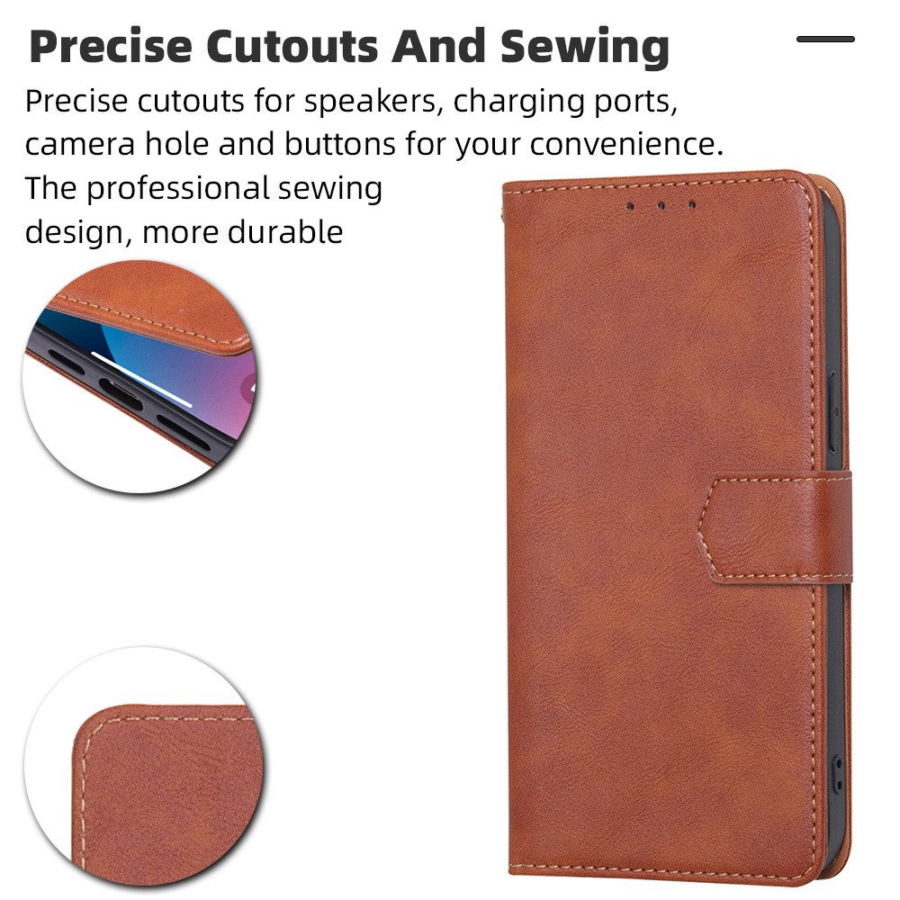 For Xiaomi Poco C40 4G Anti-fall Phone Case Water-repellent PU Leather Cellphone Flip Wallet Stand Protective Cover with RFID Blocking Function - Brown-5