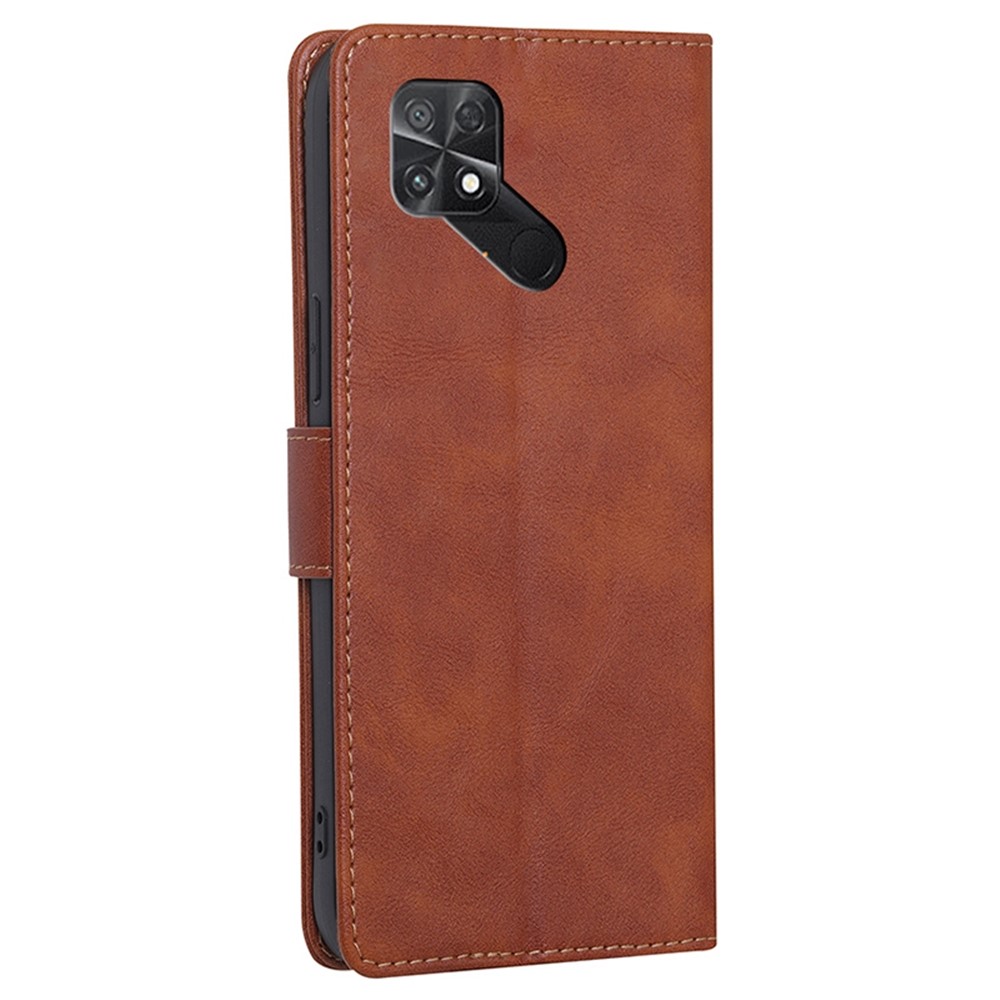 For Xiaomi Poco C40 4G Anti-fall Phone Case Water-repellent PU Leather Cellphone Flip Wallet Stand Protective Cover with RFID Blocking Function - Brown-8
