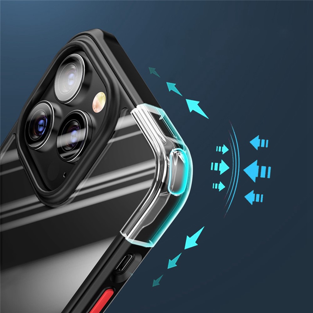 For iPhone 14 Pro Max 6.7 inch TPU Frame PC Back Transparent Cover Airbag Corner Protective Phone Case - Black-4