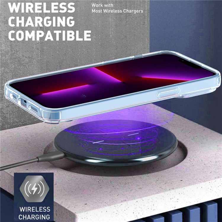For iPhone 14 Pro 6.1 inch Electroplating Buttons Phone Case Colorful Lines Design Shockproof Clear TPU+Acrylic Shell - Transparent Red-2