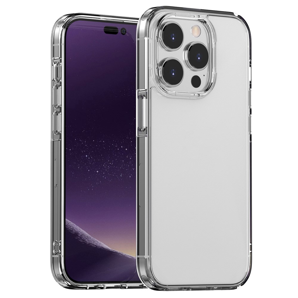 For iPhone 14 Pro Max 6.7 inch Crystal Clear Anti-wear Cell Phone Case TPU+Acrylic Anti-scratch Back Cover - Transparent-1