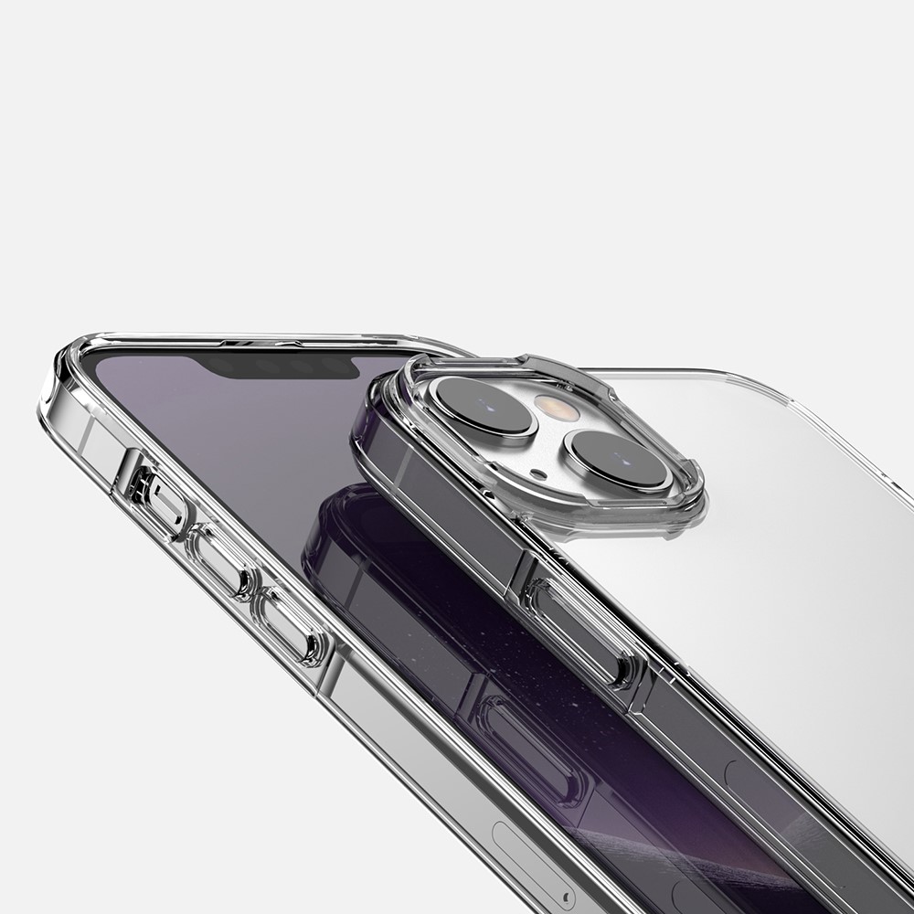 For iPhone 14 6.1 inch Anti-drop Crystal Clear Phone Case TPU+Acrylic Shockproof Cell Phone Cover - Transparent-4