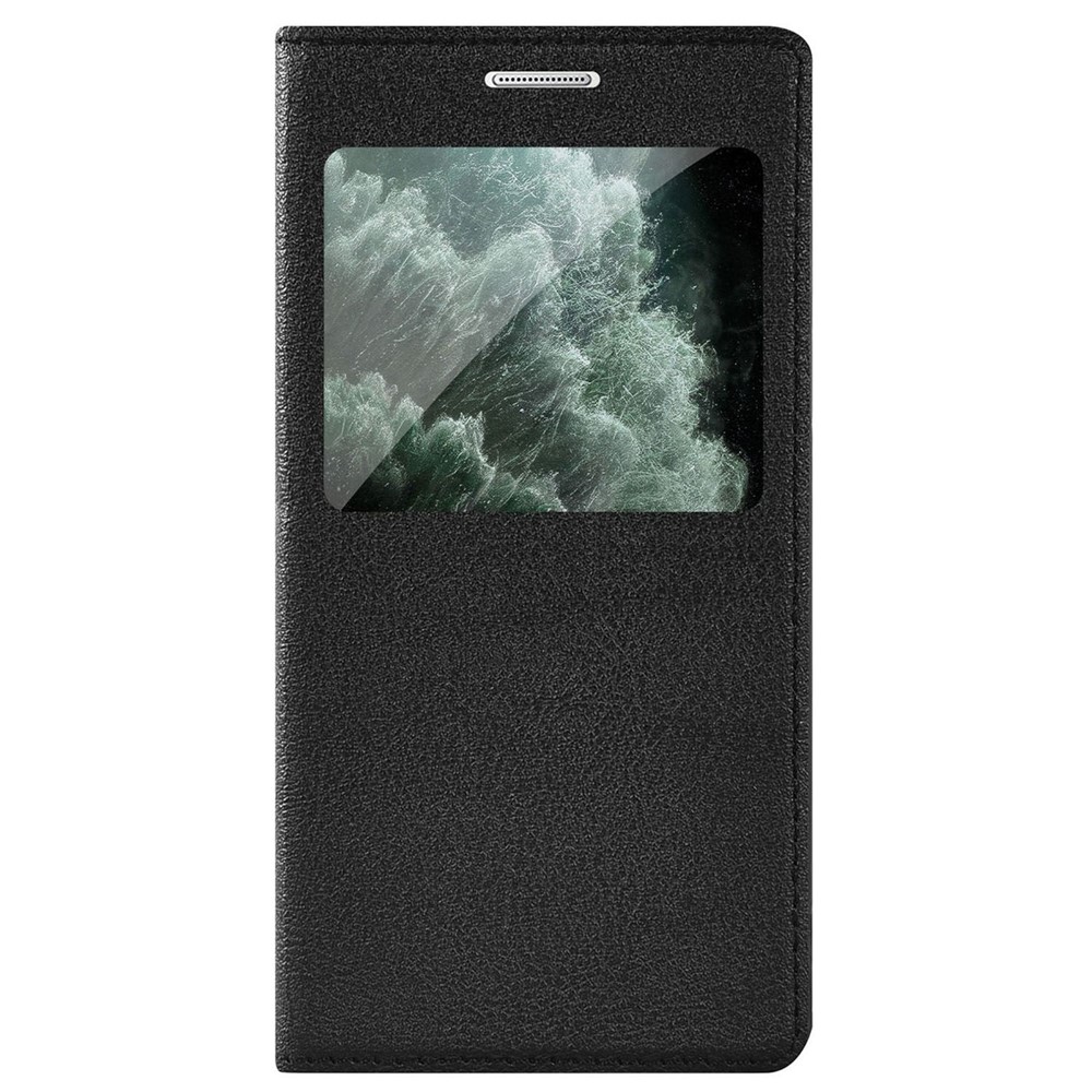 For iPhone 13 6.1 inch View Window Design Phone Cover PU Leather Folio Flip Full Protection Case - Black-7