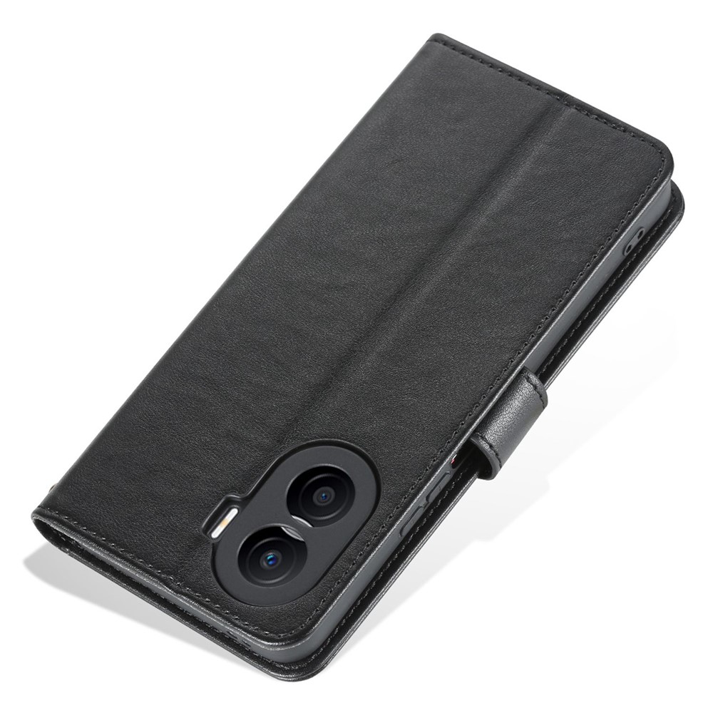 AZNS Anti-fall Flip Wallet Case for Honor X40i 5G, Full Protection PU Leather Phone Cover Shell with Viewing Stand - Black-8