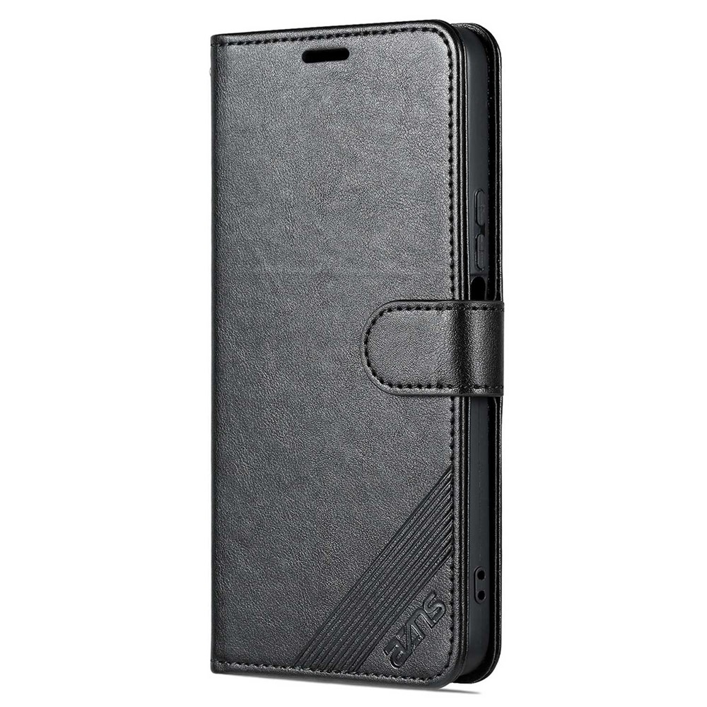 AZNS Anti-fall Flip Wallet Case for Honor X40i 5G, Full Protection PU Leather Phone Cover Shell with Viewing Stand - Black-9