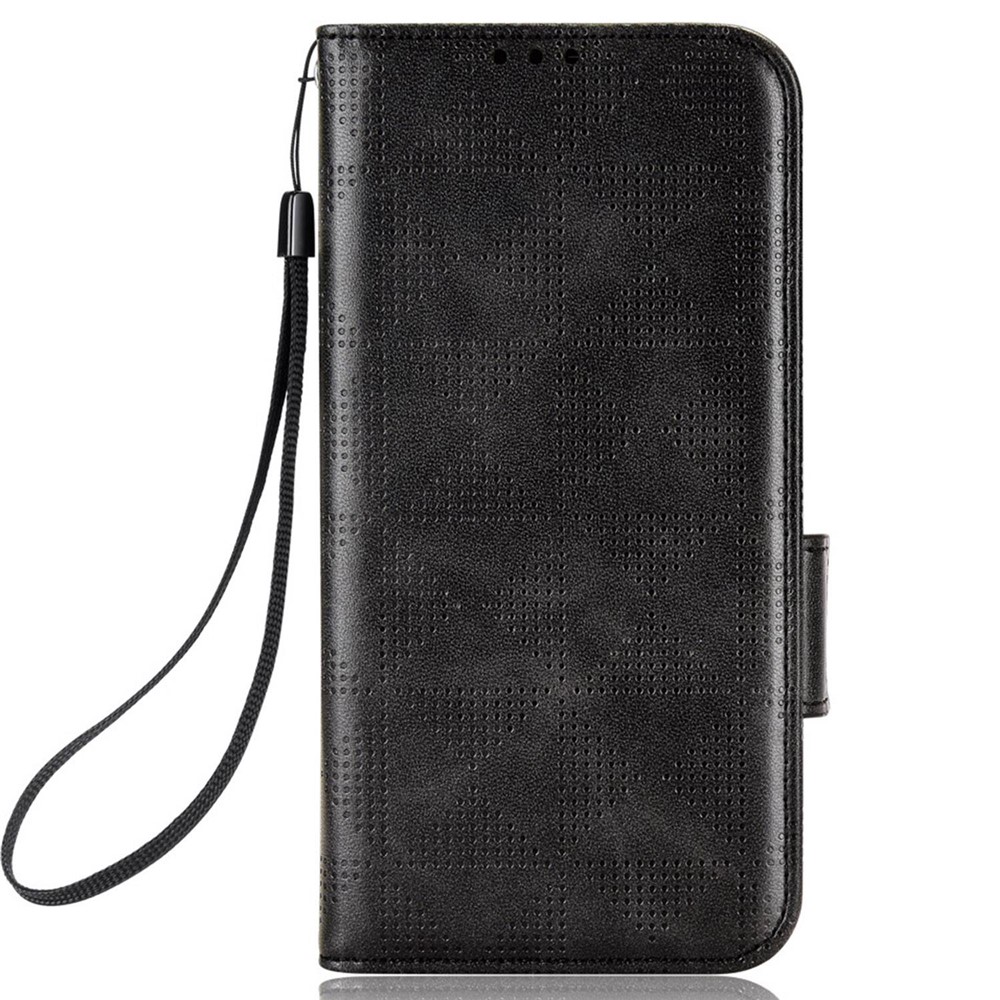 For Xiaomi Redmi Note 11 4G (Qualcomm) / Redmi Note 11S 4G Full Protection Phone Case Triangle Pattern Imprinted PU Leather Flip Wallet Cover Stand - Black-5