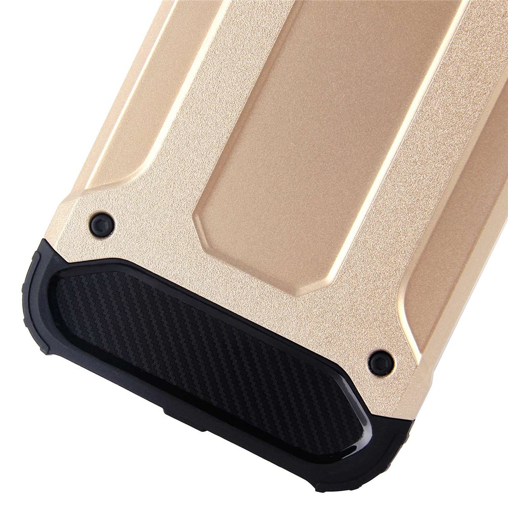 For iPhone X / XS 5.8 inch TPU + PC Drop-proof Mobile Phone Case Soft TPU + Hard PC Hybrid Protective Cover - Gold-6