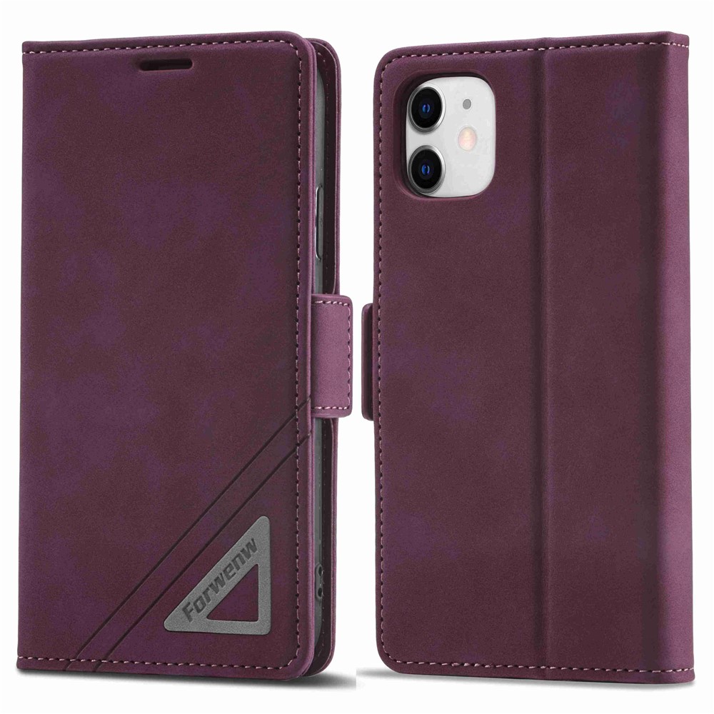 FORWENW F3-Series For iPhone 11 6.1 inch All-inclusive Protection Wallet Case PU Leather Flip Cell Phone Cover with Stand - Wine Red