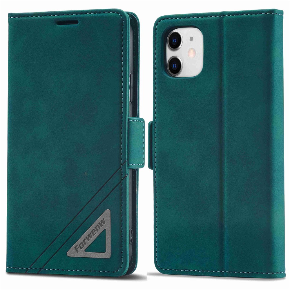 FORWENW F3-Series For iPhone 11 6.1 inch All-inclusive Protection Wallet Case PU Leather Flip Cell Phone Cover with Stand - Cyan