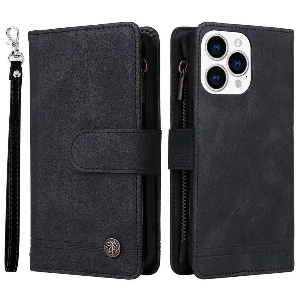 Funda Guess Para IPhone 14 Pro Max - Carcasa Rígida Con Logo De Metal Grande, Color Negro, Protección Resistente