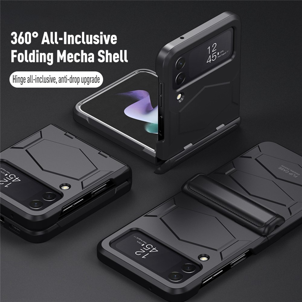 For Samsung Galaxy Z Flip4 5G Full Protection Hard PC Cover Folding Phone Case with Side Hinge Design - Black-5