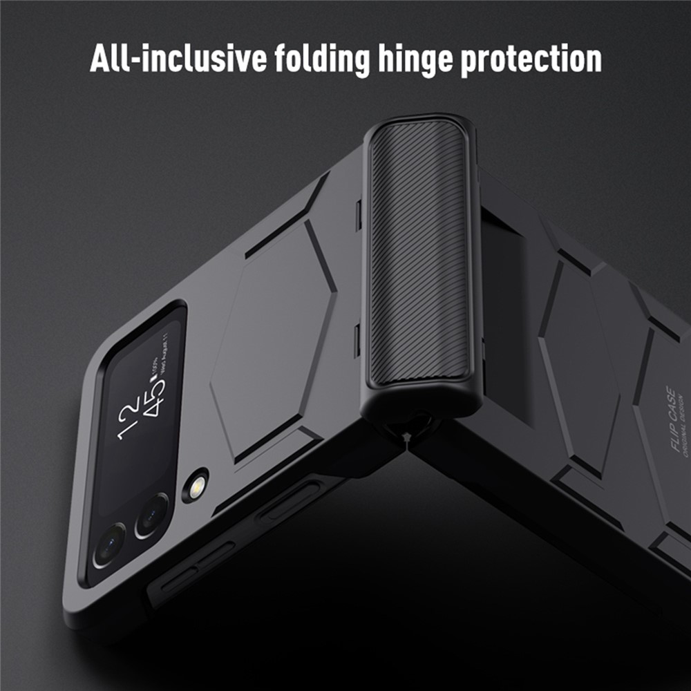 For Samsung Galaxy Z Flip4 5G Full Protection Hard PC Cover Folding Phone Case with Side Hinge Design - Black-6