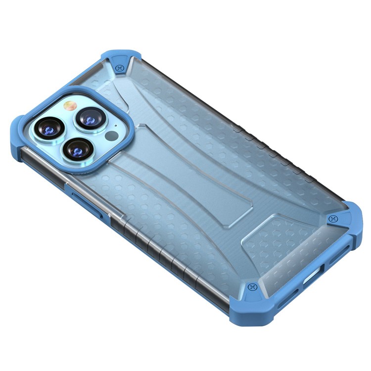 Armour PC + TPU Hybrid Cover for iPhone 13 Pro Max 6.7 inch, Airbag Corner Drop-proof Protective Phone Case - Dark Blue-1