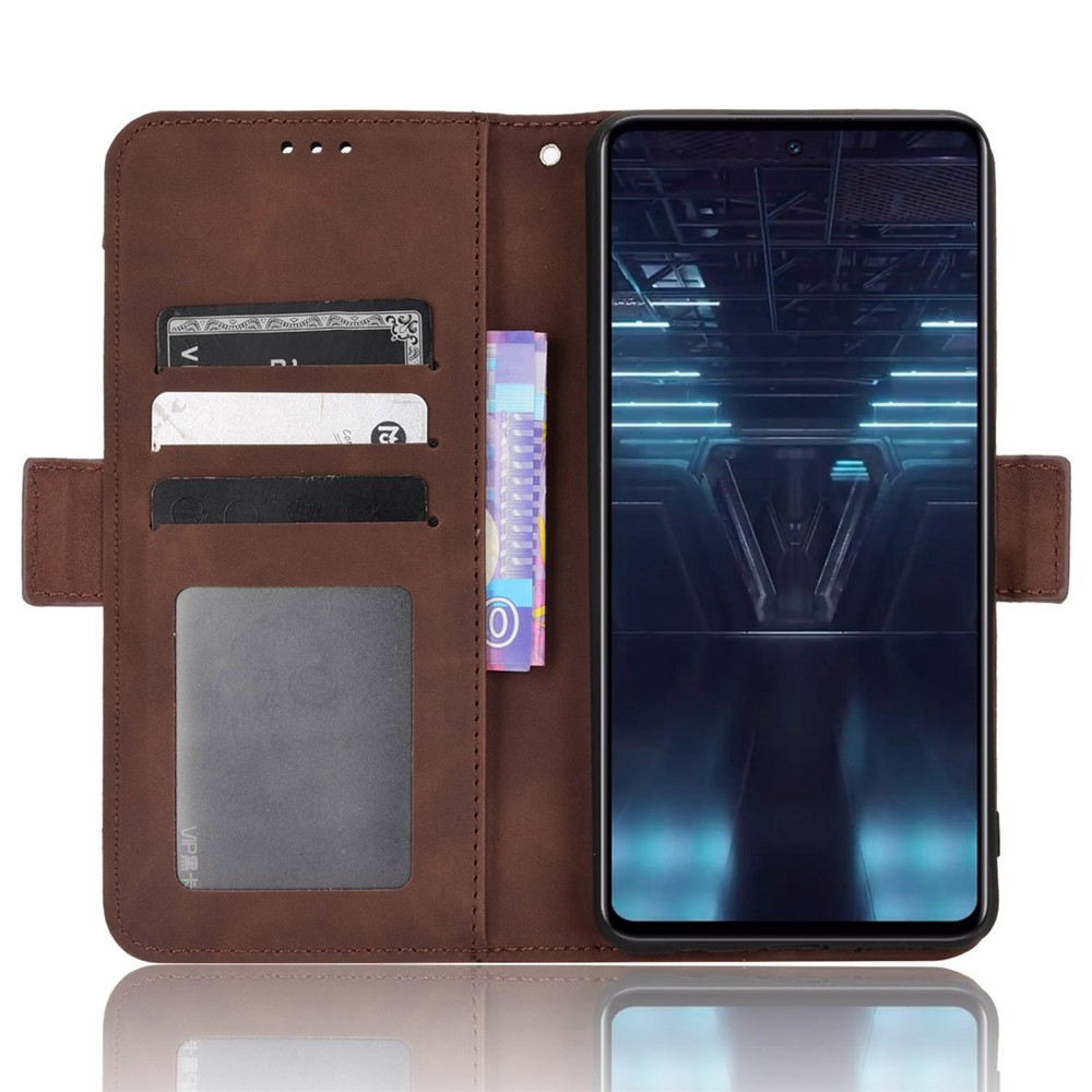 Folio Flip Phone Case for Infinix Note 12 VIP / X672 4G, Multiple Card Slots PU Leather+TPU Wallet Protective Cover with Stand - Brown-3