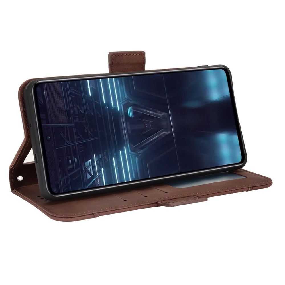 Folio Flip Phone Case for Infinix Note 12 VIP / X672 4G, Multiple Card Slots PU Leather+TPU Wallet Protective Cover with Stand - Brown-4