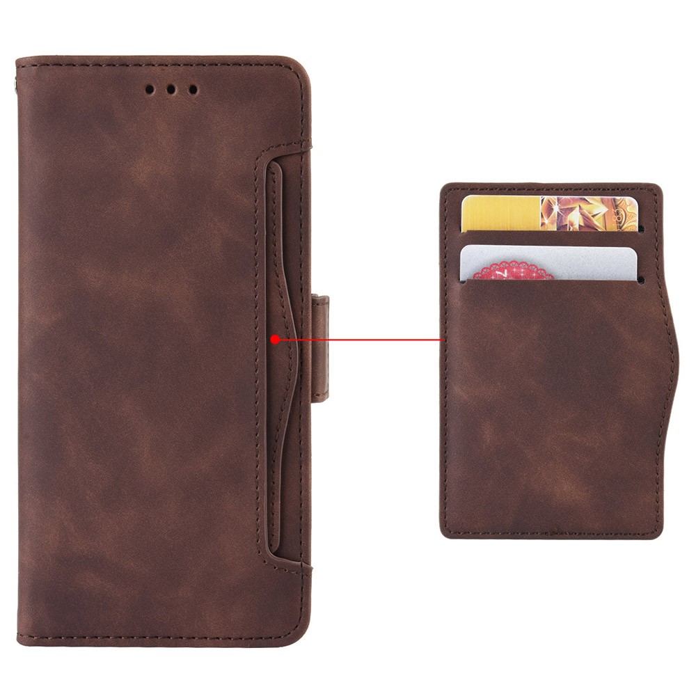 Folio Flip Phone Case for Infinix Note 12 VIP / X672 4G, Multiple Card Slots PU Leather+TPU Wallet Protective Cover with Stand - Brown-6