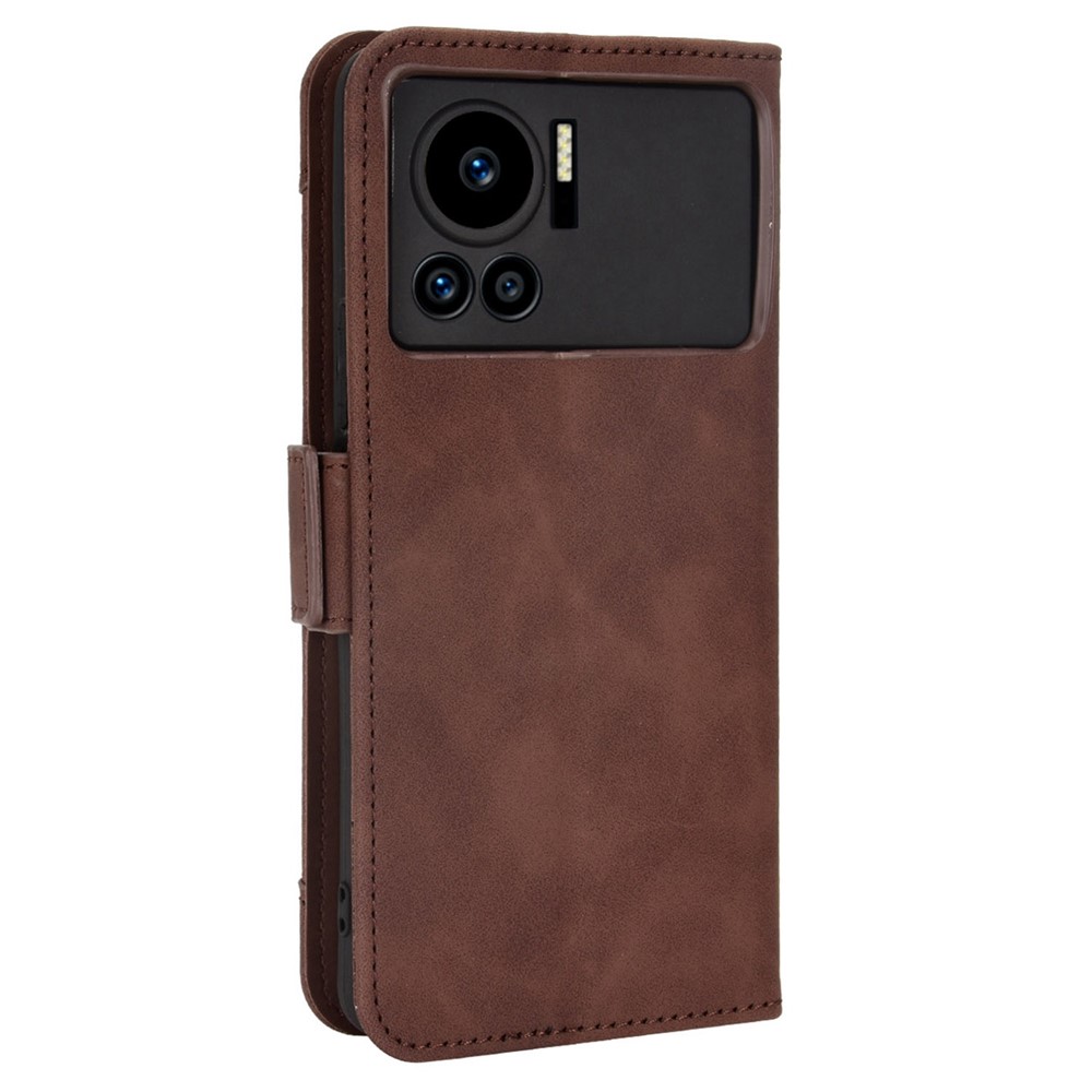 Folio Flip Phone Case for Infinix Note 12 VIP / X672 4G, Multiple Card Slots PU Leather+TPU Wallet Protective Cover with Stand - Brown-7