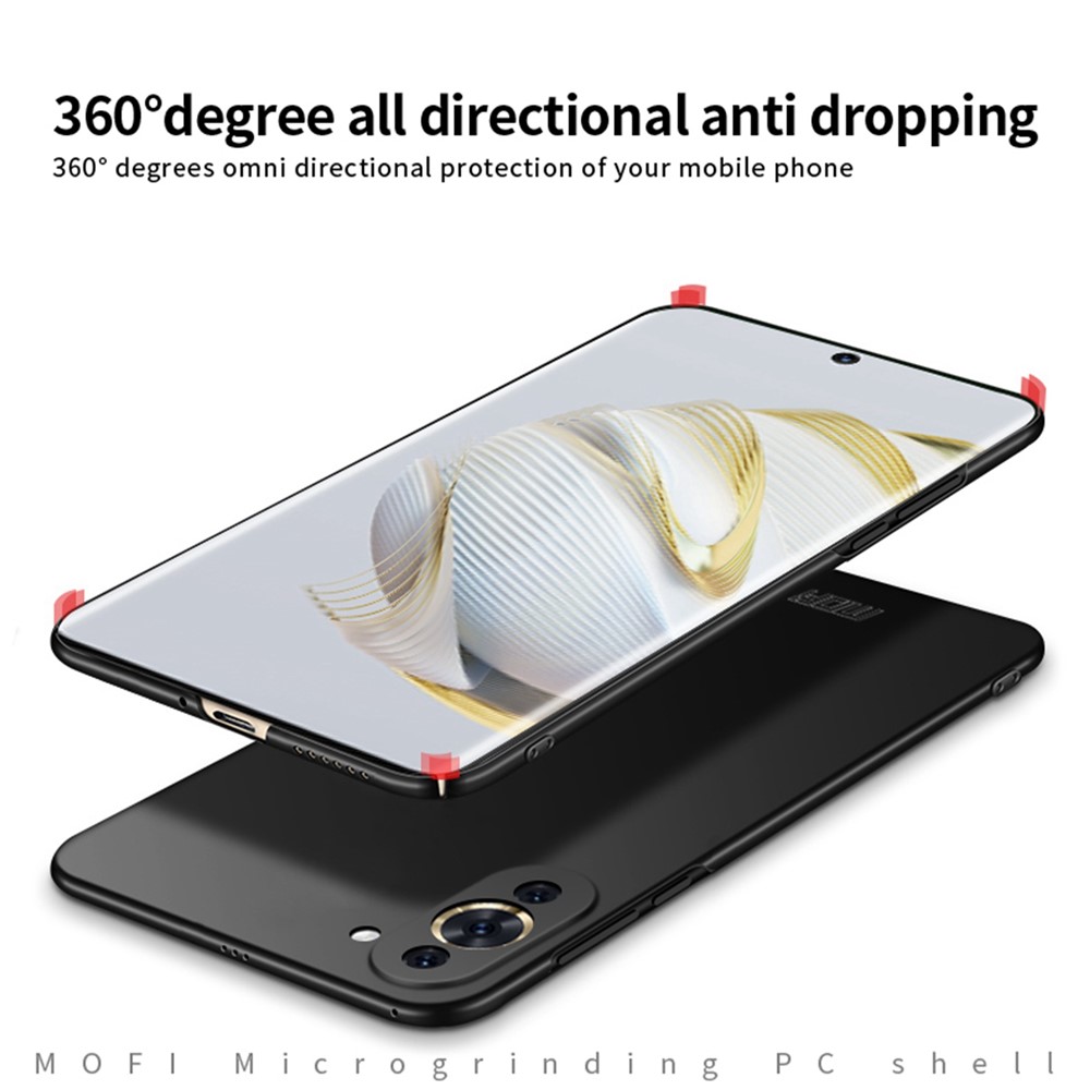 MOFI JK PC ​​series-1 Shield Pour Huawei Nova 10 4G Matte Hard PC Back Back Anti-shock Protector Phone Shell Avec Sangle - le Noir