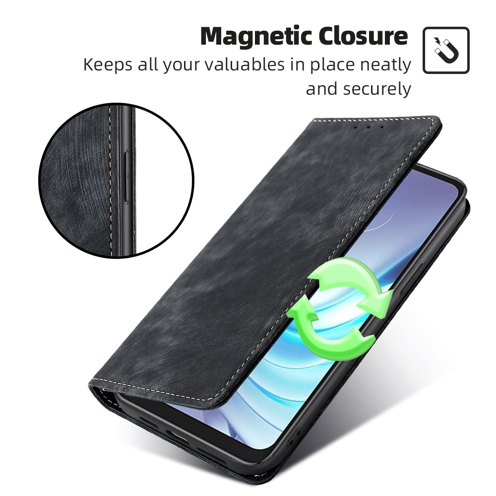 Phone Wallet Cover For Motorola Moto G50 4G, Anti-scratch PU Leather Flip Phone Case Stand RFID Blocking Magnetic Closure Phone Shell - Black-4