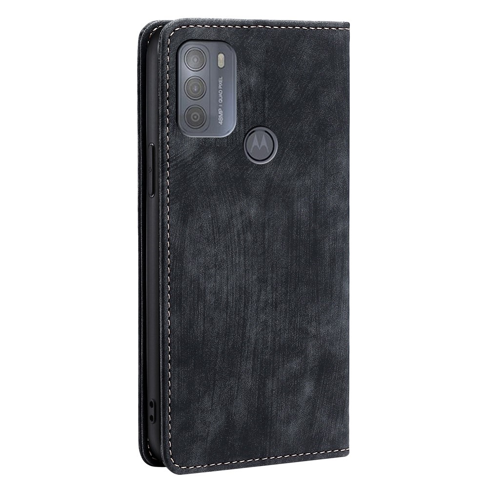 Phone Wallet Cover For Motorola Moto G50 4G, Anti-scratch PU Leather Flip Phone Case Stand RFID Blocking Magnetic Closure Phone Shell - Black-9