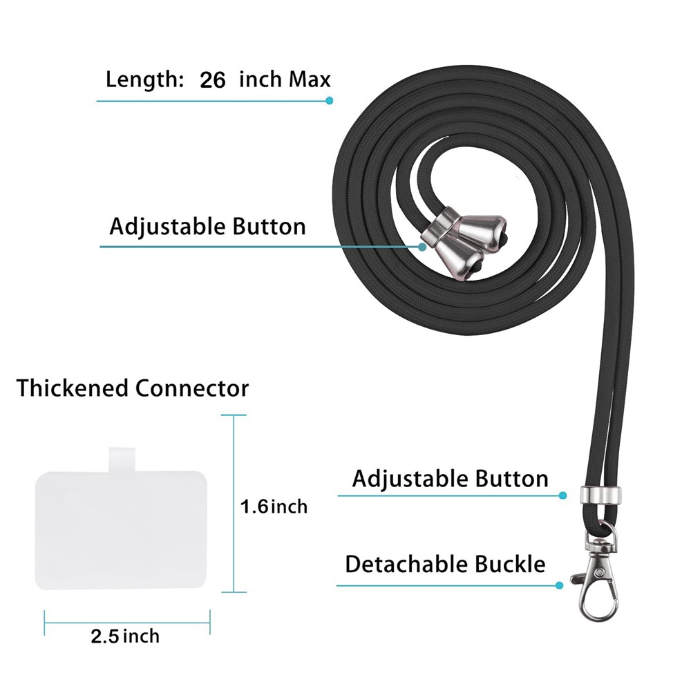 YB PC Series-4 Cell Phone Case for iPhone 14 6.1 inch, Drop-proof PC + TPU Hybrid Cover with Lanyard - Black-7