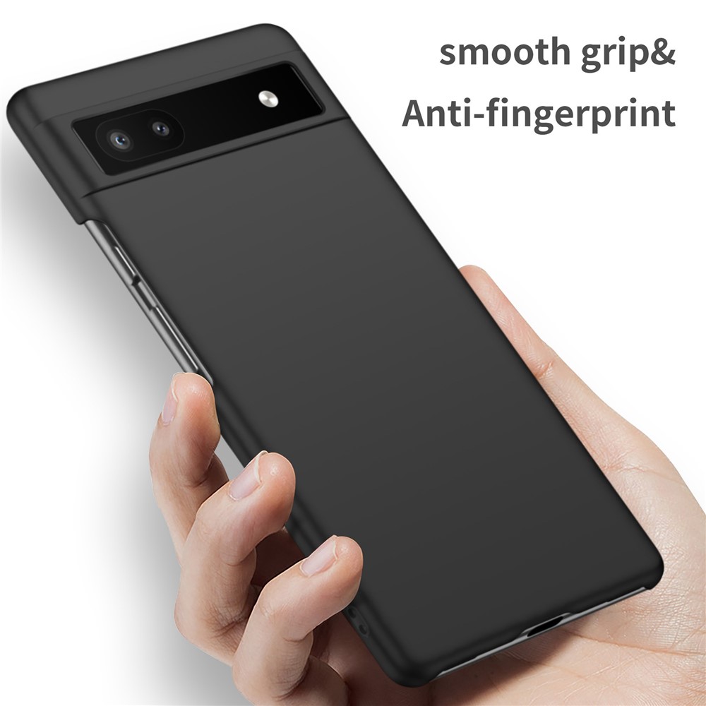For Google Pixel 6a Anti-fingerprint Phone Case Hard PC Cell Phone Cover - Black-5