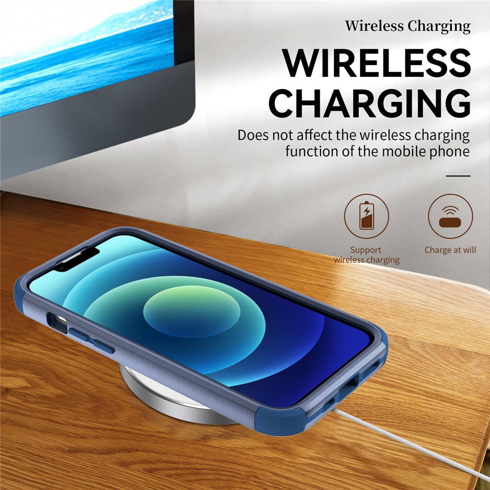 For iPhone 14 Max 6.7 inch Commuter Series 3-in-1 TPU + PC Phone Drop-proof Case Anti-scratch Back Cover - Blue-7
