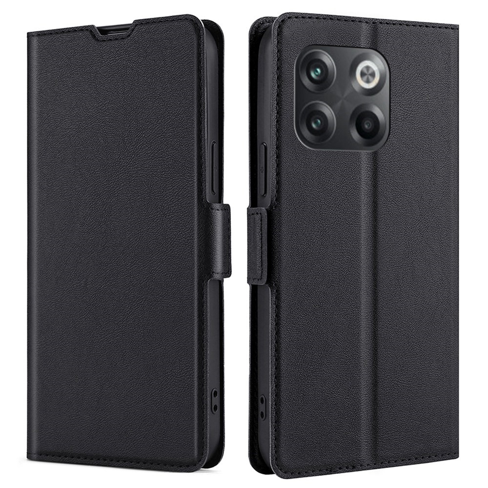 For OnePlus 10T 5G Magnetic Flip PU Leather Case Card Slots Stand Function Shockproof Protective Cover - Black-1
