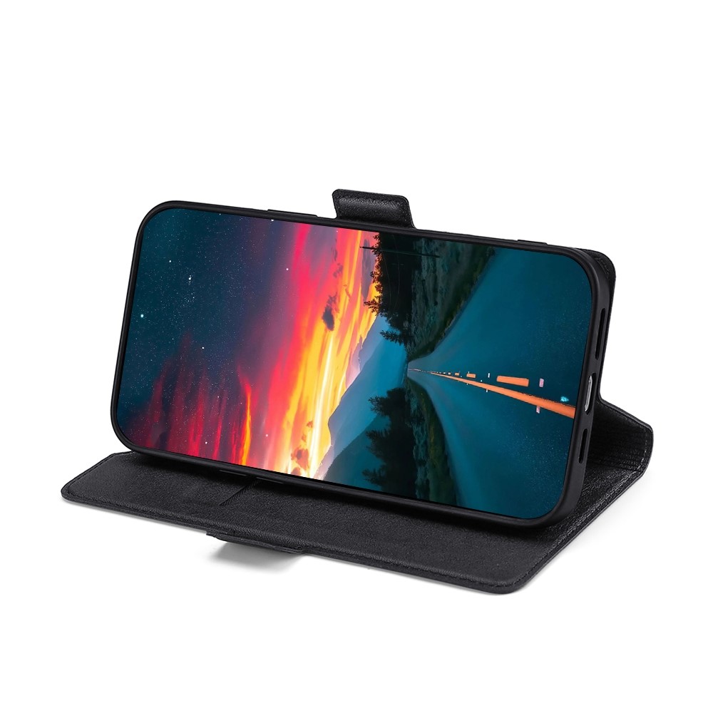 For OnePlus 10T 5G Magnetic Flip PU Leather Case Card Slots Stand Function Shockproof Protective Cover - Black-2