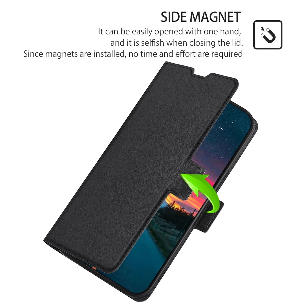 For OnePlus 10T 5G Magnetic Flip PU Leather Case Card Slots Stand Function Shockproof Protective Cover - Black-5