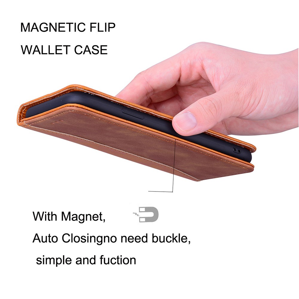 Business Style Splicing Phone Cover for iPhone 14 6.1 inch, Stand Wallet PU Leather Auto Closing Magnetic Protective Cover - Brown-6