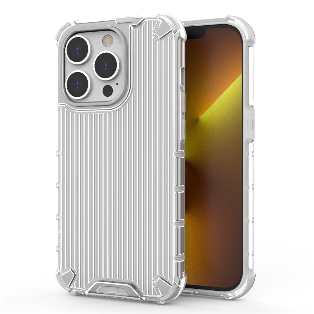 For iPhone 13 Pro 6.1 inch Anti-Fall Phone Case PC+TPU Hybrid Shockproof Phone Protector - Transparent-1