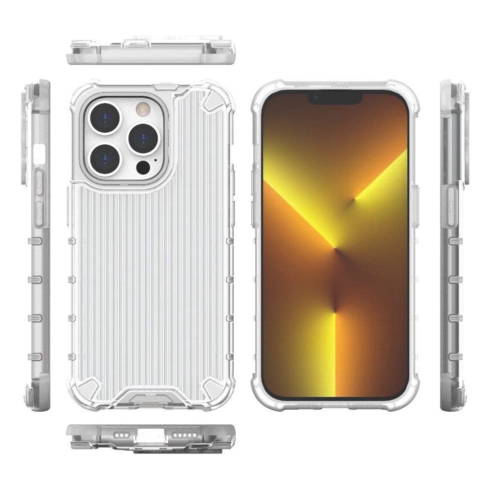 For iPhone 13 Pro 6.1 inch Anti-Fall Phone Case PC+TPU Hybrid Shockproof Phone Protector - Transparent-10