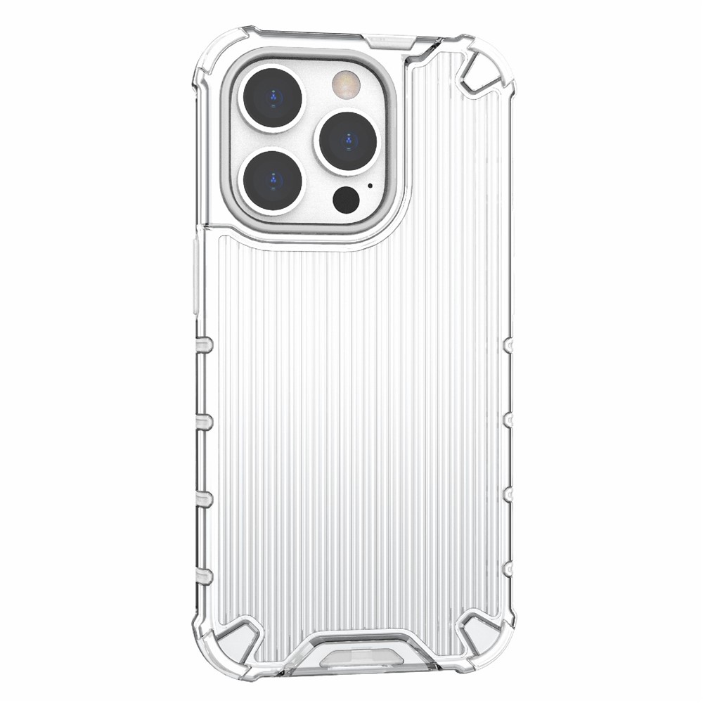 For iPhone 13 Pro 6.1 inch Anti-Fall Phone Case PC+TPU Hybrid Shockproof Phone Protector - Transparent-3