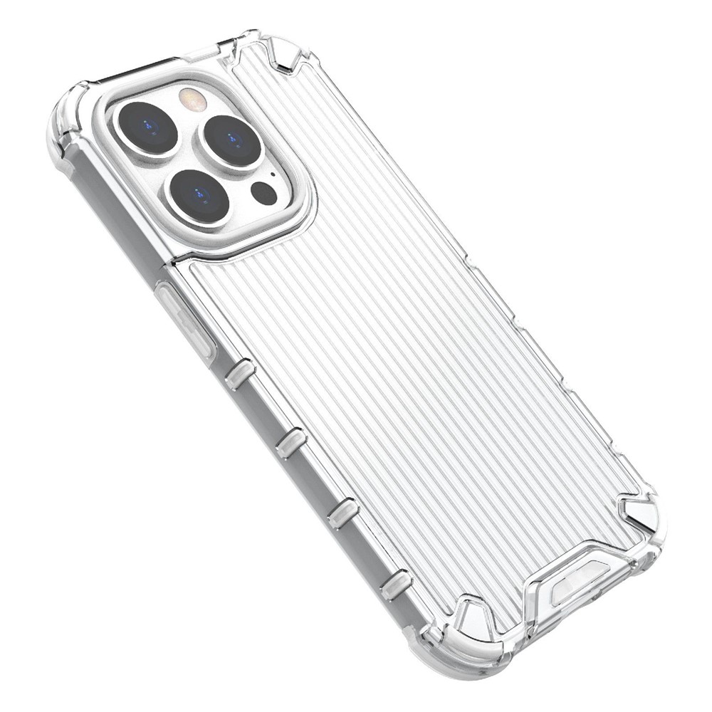For iPhone 13 Pro 6.1 inch Anti-Fall Phone Case PC+TPU Hybrid Shockproof Phone Protector - Transparent-6
