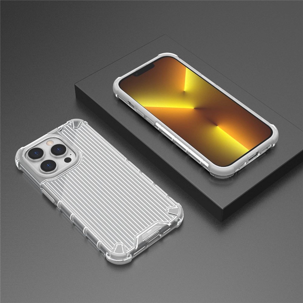 For iPhone 13 Pro 6.1 inch Anti-Fall Phone Case PC+TPU Hybrid Shockproof Phone Protector - Transparent-9