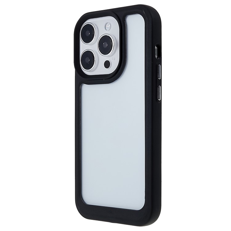 Anti-Fall Slim Casefor iPhone 14 Pro 6.1 inch TPU+Acrylic Cover Protective Phone Shell with Electroplating Buttons - Black-3