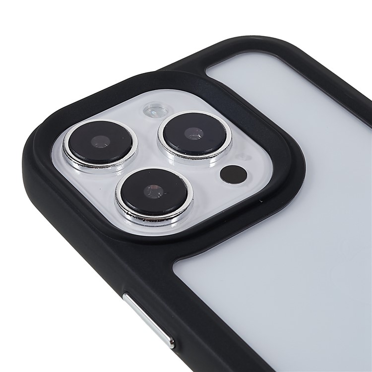 Anti-Fall Slim Casefor iPhone 14 Pro 6.1 inch TPU+Acrylic Cover Protective Phone Shell with Electroplating Buttons - Black-7