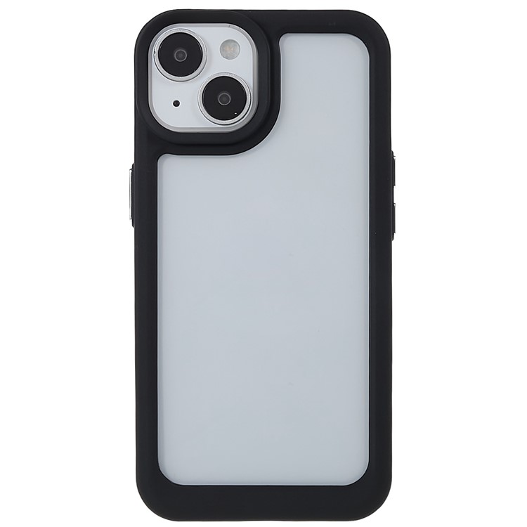 Shockproof Anti-Fall Case for iPhone 14 Max 6.7 inch TPU+Acrylic Slim Case Full Protection Cover with Electroplating Buttons - Black-2